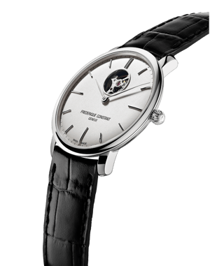 Frédérique Constant Slimline Heart Beat Heren Zwarte Horloge FC-312S4S6