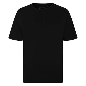 Kam Men's Plus Size O-Neck Tee Shirt Button Up