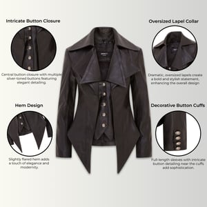 Dames Gothic Mid-Length Edwardian leren jas - Sandvika