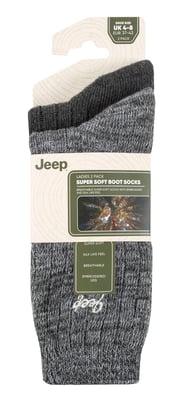 Womens Walking Boot Socks | Jeep | 2 Pack High Performance Polyester Running Socks - Charcoal / Slate