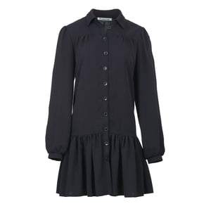 Zwarte Tencel jurk met knopen