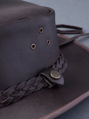 Outback III Australian Style Leather Hat in Brown