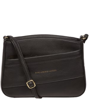 Helena' Black Nappa Leather Cross Body Bag