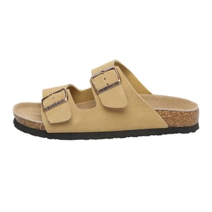 EVER AU Dam Mallard läder sandaler med dubbla spännen - Camel mocka