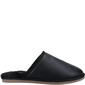 Hush Puppies Mens Coady Leather Slippers (Black)