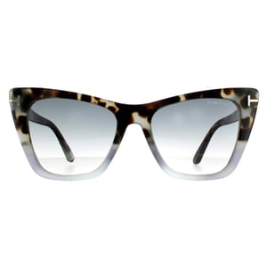 Tom Ford Cat Eye Dam Färgad Havana Grå Gradient
