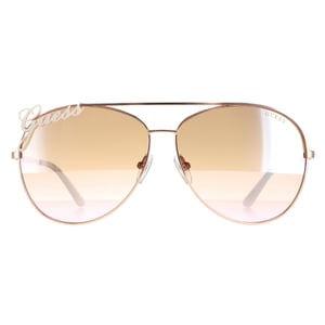 Guess zonnebril gu7739 28G glanzende rosé goudbruine spiegel