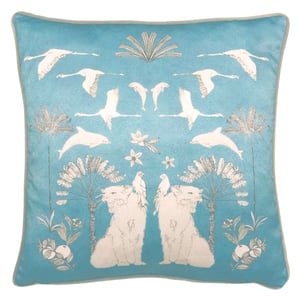 Colony Palm Botanical Velvet Cushion