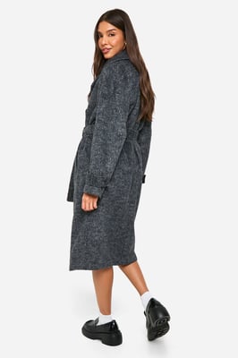 Brushed Oversized Wool Look Coat