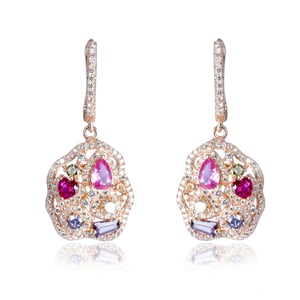 Orphelia 'Marosetti' Women's 925 Sterling Silver Drop Earrings - Rose ZO-7427/RG