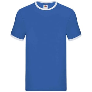 Fruit of the Loom Heren Ringer Contrast T-shirt (Koningsblauw/Wit)