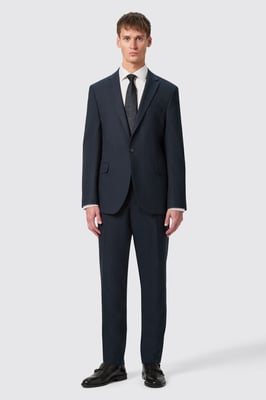 Hodge Slim Fit Navy Pinstripe Trousers