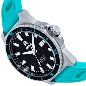 Shield Reef Bandhorloge met datum - turkoois