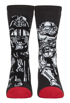 Kids Star Wars Socks | Heat Holders Lite | Winter Novelty Socks for Boys - Darth & Stormtrooper