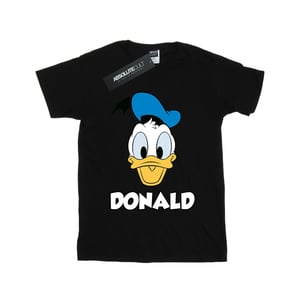 Disney Meisjes Donald Duck Gezicht Katoenen T-Shirt (Zwart)
