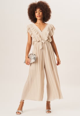 Ruffle Detail Pleated Culotte Jumpsuit