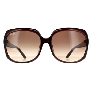 Salvatore Ferragamo Rectangle Womens Brown Gradient Sunglasses