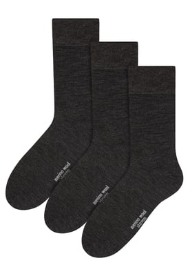 Steven - 3 Pairs Multipack Mens Original Merino Wool Socks - Charcoal