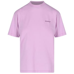 Gebroken wit Diag-logo, regular fit paars T-shirt