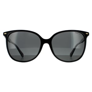 Polaroid Cat Eye Womens Black Grey Polarized Sunglasses