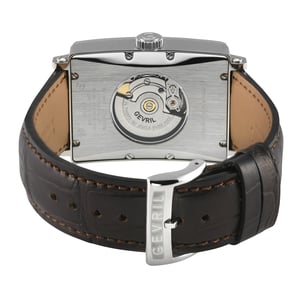 Gevril Men's Avenue of America's SS Case, Silver/RG Dial, Genuine Italian Handmade Leather Strap