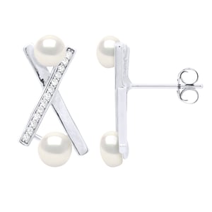 Earrings Strips - Real Cultured Freshwater Pearl Button 4-5 mm and 5-6 mm
