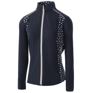 Island Green Womens/Ladies Zip Drop Hem Top Layer (Navy/White)