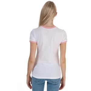 Brave Soul Rainbow-dames-T-shirt met bies in wit en roze