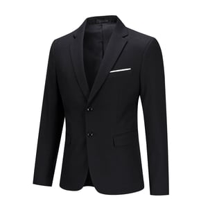 Klassisk svart blazer Tvåknappsblazer