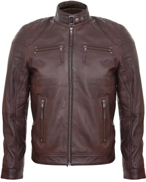 Leather Biker Zipped Racing Jacket