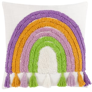 Heya Home Rainbow Tassels Tufted Cushion
