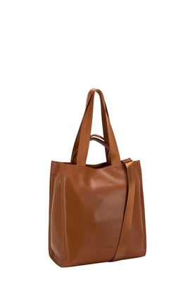 Smooth Leather Tote Shoulder Bag