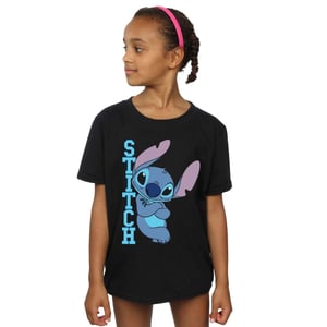 Disney Meisjes Lilo en Stitch Posing Katoenen T-Shirt (Zwart)