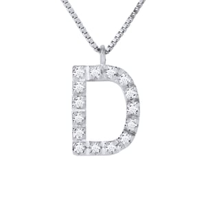 Collar ABC Diamonds 0,08 Cts LETTER "D" 18K wit