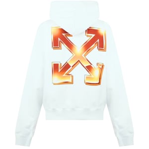 Gebroken witte oranje metalen pijllogo skate witte hoodie