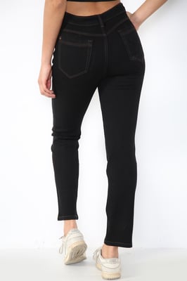 Dames Magic Shaping hoog getailleerde jeans met rechte pijpen in zwart