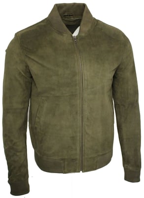 Varsity zacht suède leren bomberjack