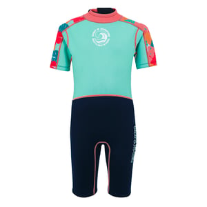Regatta Childrens/Kids Tropical Leaves Wetsuit (Aruba Blue/Navy)
