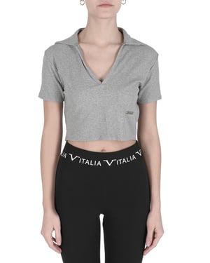 19V69 Italia Womens Crop Top Cloe Grey