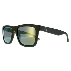 Lacoste Rectangle Mens Matte Green Green Mirror Sunglasses