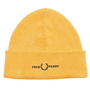 Fred Perry Graphic Logo Golden Hour Yellow Beanie