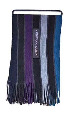 Mens Italian Inspired Warm Knitted Striped Winter Scarf One Size