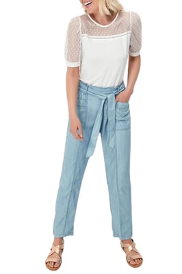 Chambray Relaxed Taper Trousers