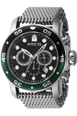 Invicta Pro Diver 47631 Heren Horloge - Quartz Uurwerk - Roestvrij Staal met zwarte Wijzerplaat - 48mm