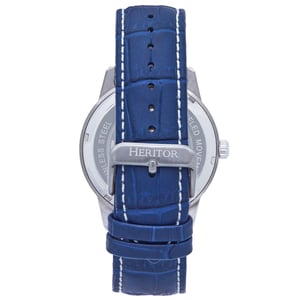 Heritor automatisch Davies semi-skelet lederen band horloge