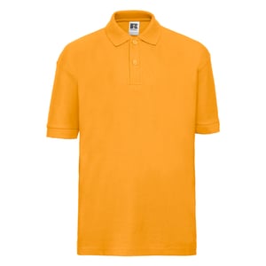 Russell Poloshirt van katoen voor kinderen (Zuiver goud)