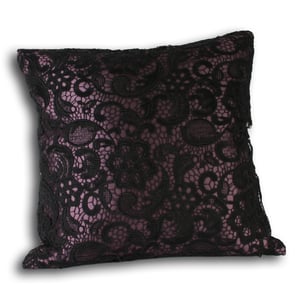 Riva Home Macrame Embroidered Lace Square Cushion Cover