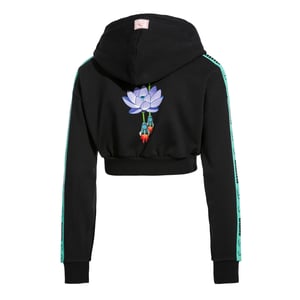 Puma x Sue Tsai Cropped Dam Hoodie Taped Logo Jumper Svart 578211 01