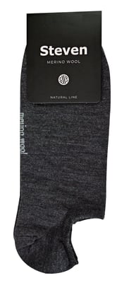 Mens Merino Wool Low Cut Socks | Steven | No Show Warm Footsies Socks - Charcoal