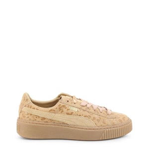 Puma Basket Platform Leopard Womens Trainers Lace Up Shoe 365982 01 B101B